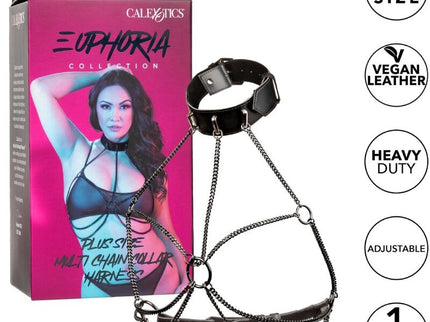 CALEXOTICS - EUPHORIA PLUS SIZE MULTI CHAIN COLLAR HARNESS