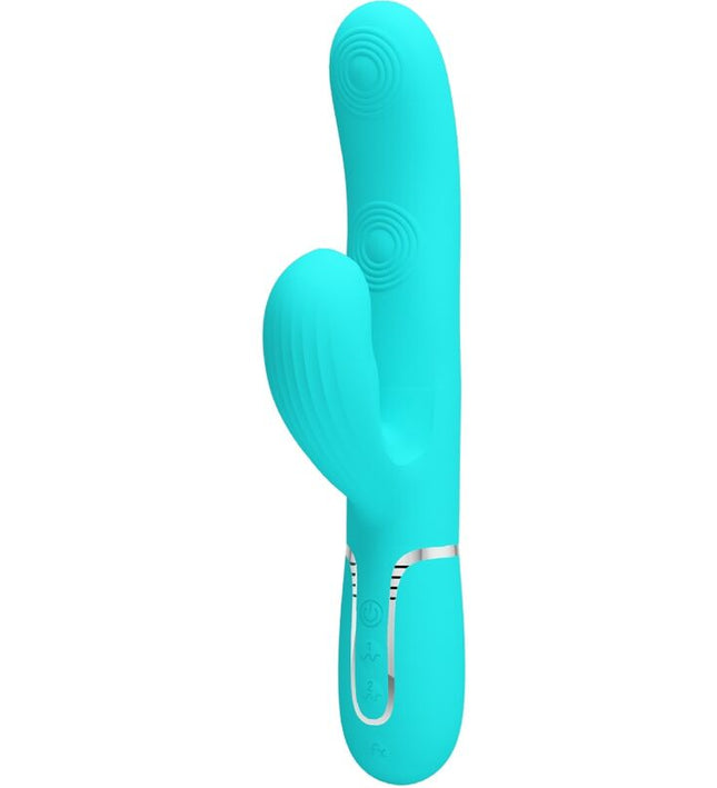 PRETTY LOVE - PERLITA MULTIFUNCTION 3 IN 1 G-SPOT VIBRATOR AQUA GREEN