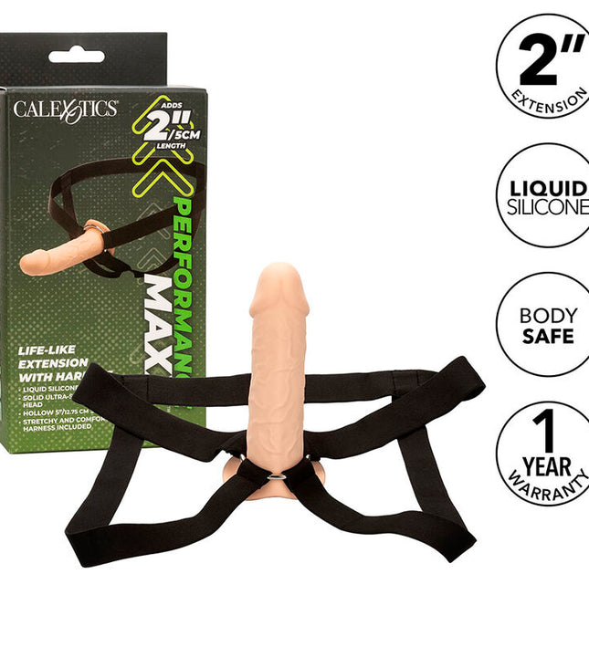 CALEXOTICS - PERFORMANCE MAXX LIFE-LIKE EXTENSION WITH HARNESS LIGHT SKIN