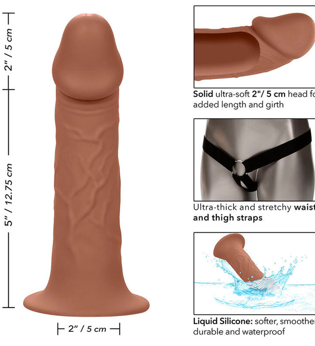 CALEXOTICS - PERFORMANCE MAXX LIFE-LIKE EXTENSION WITH HARNESS BROWN SKIN