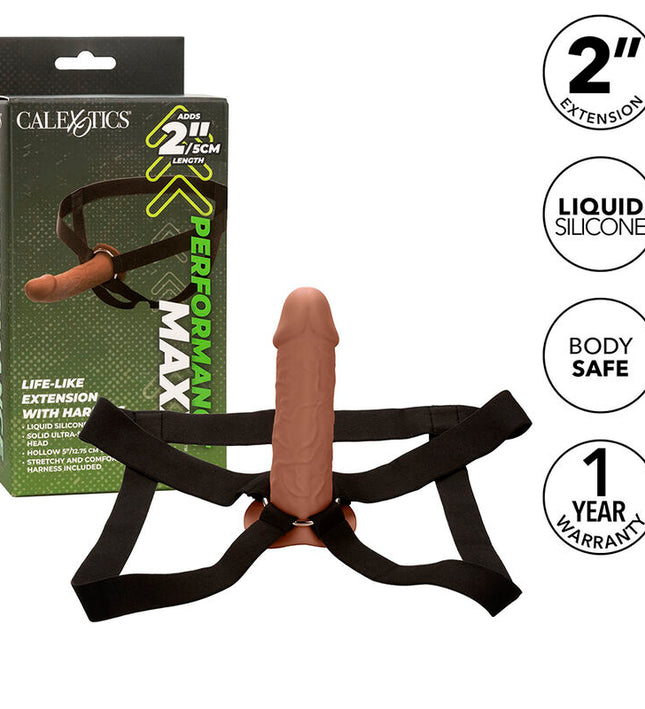 CALEXOTICS - PERFORMANCE MAXX LIFE-LIKE EXTENSION WITH HARNESS BROWN SKIN