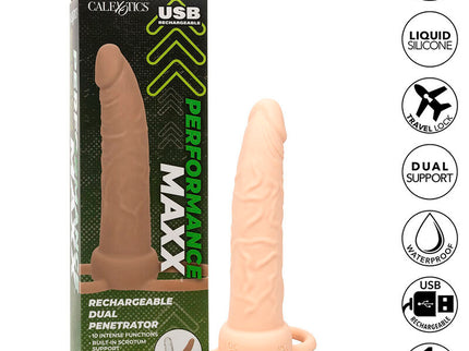 CALEXOTICS - PERFORMANCE MAXX RECHARGABLE DUAL PENETRATOR LIGHT SKIN