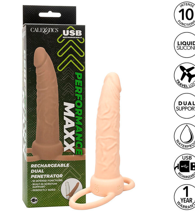 CALEXOTICS - PERFORMANCE MAXX RECHARGABLE DUAL PENETRATOR LIGHT SKIN