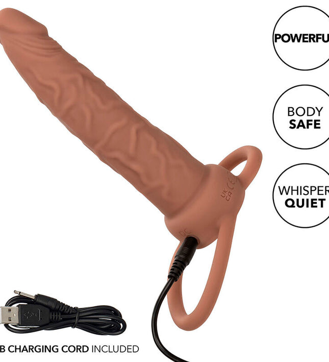 CALEXOTICS - PERFORMANCE MAXX RECHARGABLE DUAL PENETRATOR BROWN SKIN