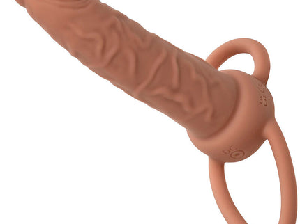 CALEXOTICS - PERFORMANCE MAXX RECHARGABLE DUAL PENETRATOR BROWN SKIN