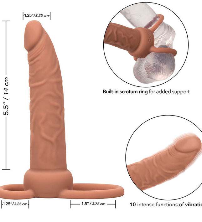 CALEXOTICS - PERFORMANCE MAXX RECHARGABLE DUAL PENETRATOR BROWN SKIN