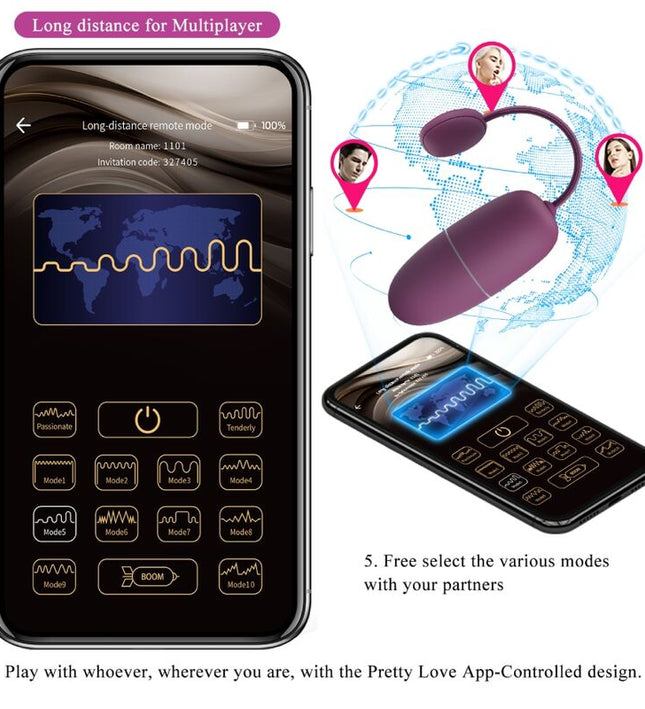 PRETTY LOVE - NYMPH VIBRATING EGG APP CONTROLLED LILA
