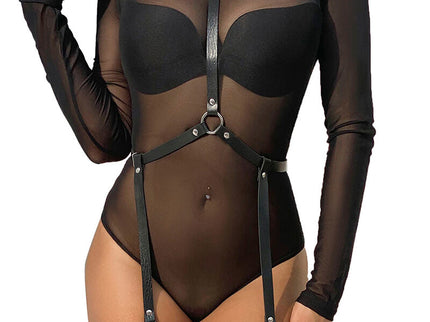 SUBBLIME - LEATHER BODY HARNESS BLACK ONE SIZE