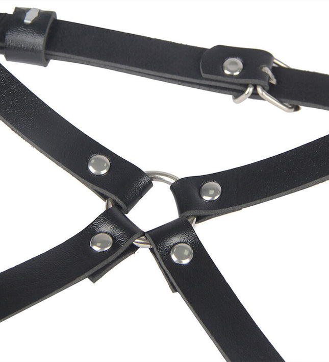 SUBBLIME - LEATHER WAIST AND LEG HARNESS BLACK ONE SIZE