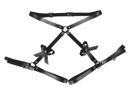 SUBBLIME - LEATHER WAIST AND LEG HARNESS BLACK ONE SIZE