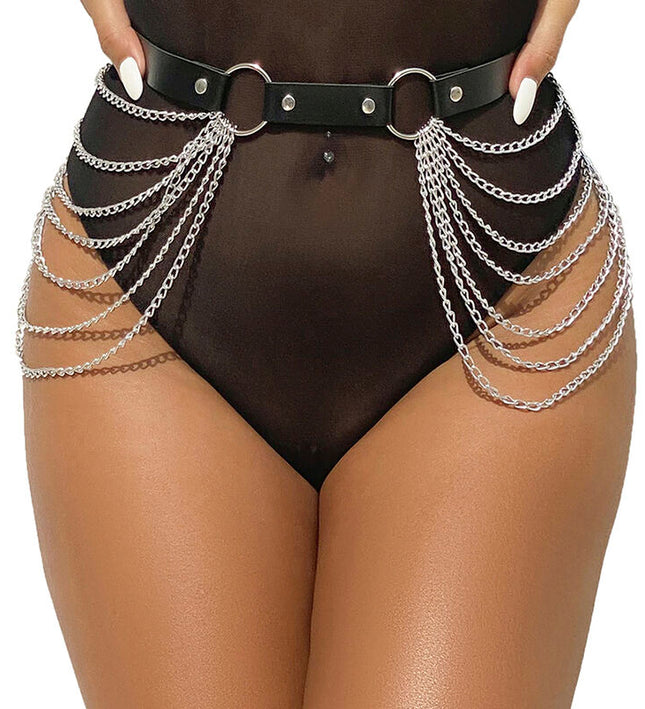 SUBBLIME - LEATHER CHAINBELT BLACK ONE SIZE