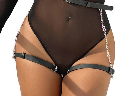 SUBBLIME - LEATHER BELT HARNESS BLACK ONE SIZE
