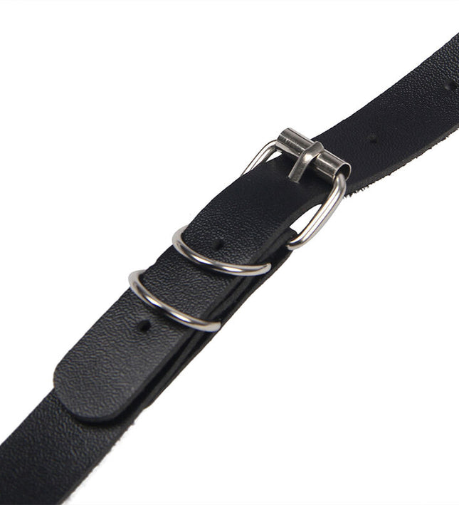 SUBBLIME - FULL BODY HARNESS WITH LEATHER BUCKLES BLACK ONE SIZE