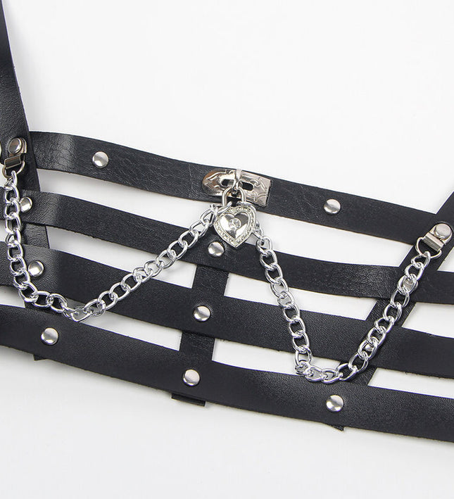 SUBBLIME - CORSET HARNESS WITH CHAINDETAIL ONE SIZE