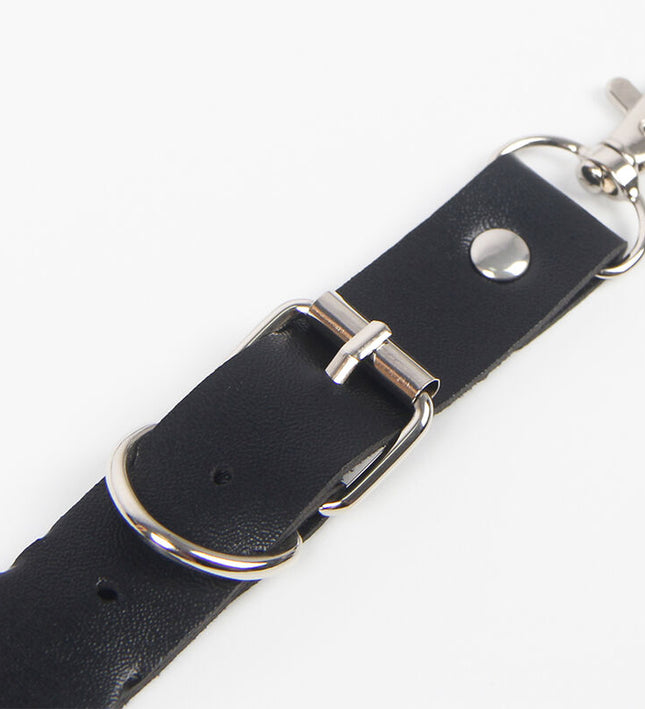 SUBBLIME - BELT AND GARTER HARNESS WITH RINGS AND CHAINDETAIL ONE SIZE