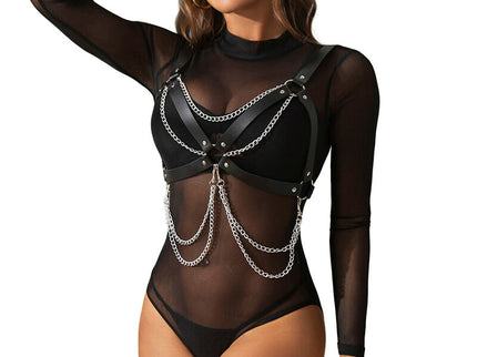 SUBBLIME - HARNESS BRA WITH CHAINDETAIL ONE SIZE