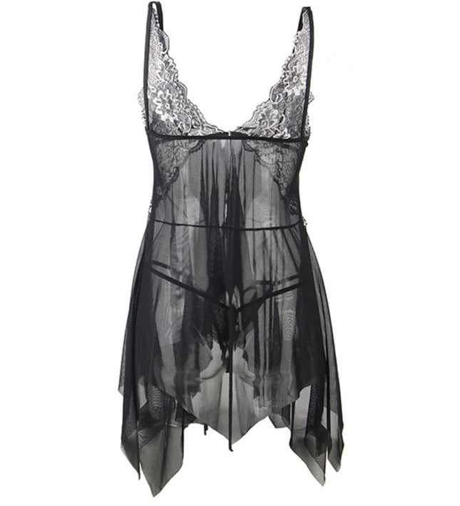 SUBBLIME - BABYDOLL FABRIC TULLE CHEST LACE S/M