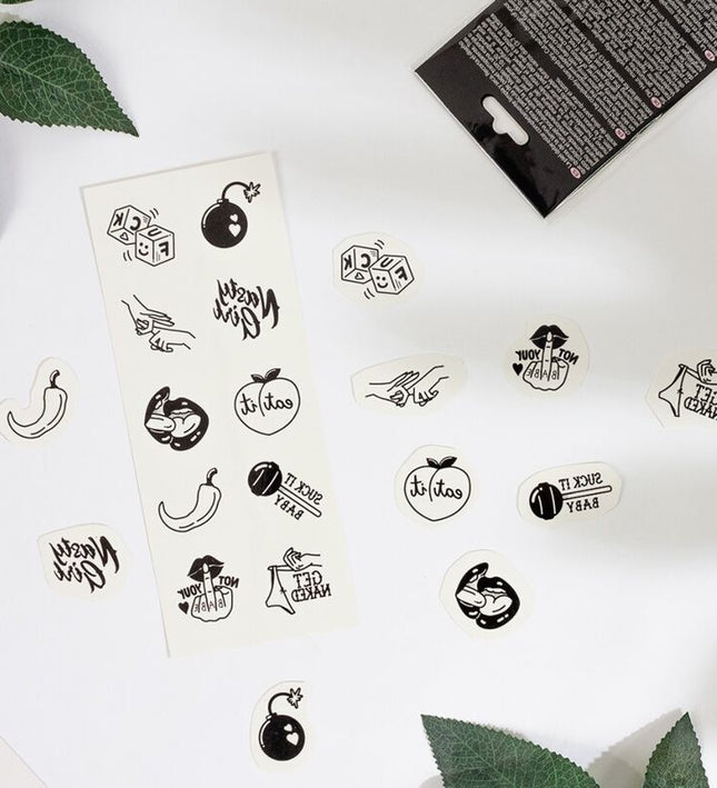 SECRET PLAY - SET OF 10 SPICY COLLECTION TEMPORARY TATTOOS