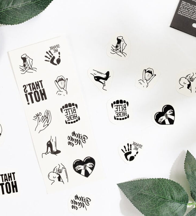 SECRET PLAY - SET OF 10 TEMPORARY TATTOOS KINKY COLLECTION