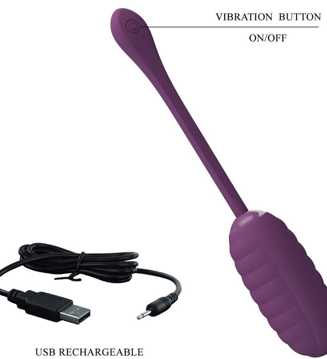 PRETTY LOVE - CASPER PURPLE RECHARGEABLE VIBRATING EGG