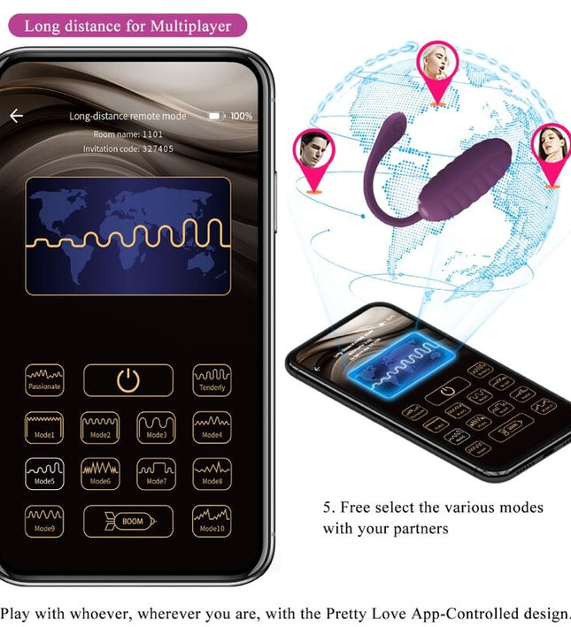 PRETTY LOVE - CASPER PURPLE RECHARGEABLE VIBRATING EGG