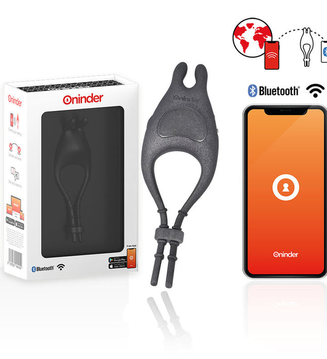 ONINDER - PAMPA RECHARGEABLE ADJUSTABLE VIBRATOR RING WITH CLITORIS STIMULATOR 10 SPEED - FREE APP