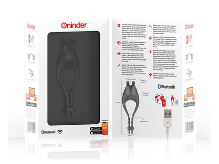 ONINDER - PAMPA RECHARGEABLE ADJUSTABLE VIBRATOR RING WITH CLITORIS STIMULATOR 10 SPEED - FREE APP