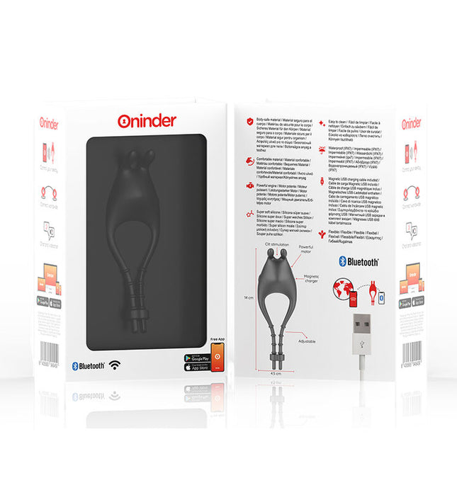 ONINDER - PAMPA RECHARGEABLE ADJUSTABLE VIBRATOR RING WITH CLITORIS STIMULATOR 10 SPEED - FREE APP