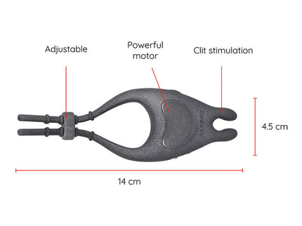 ONINDER - PAMPA RECHARGEABLE ADJUSTABLE VIBRATOR RING WITH CLITORIS STIMULATOR 10 SPEED - FREE APP