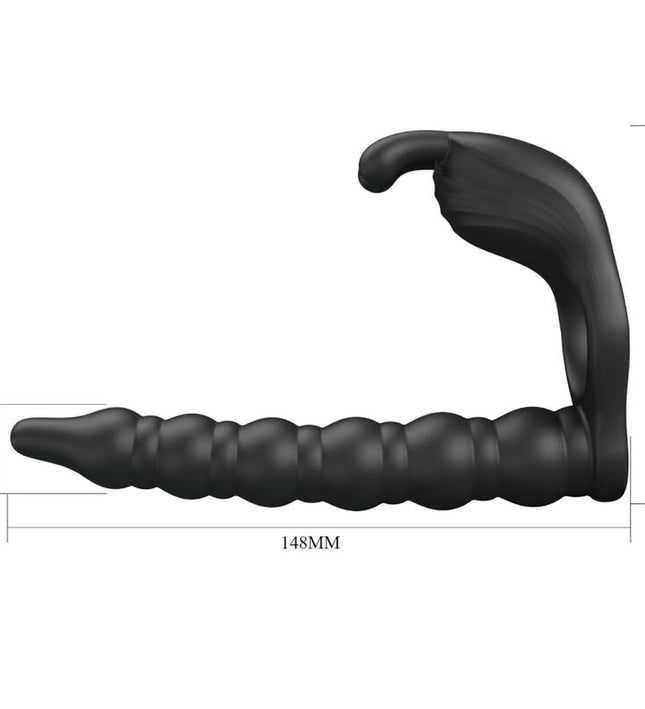 PRETTY LOVE - BLACKNEY PENIS RING WITH BLACK VIBRATOR PLUG