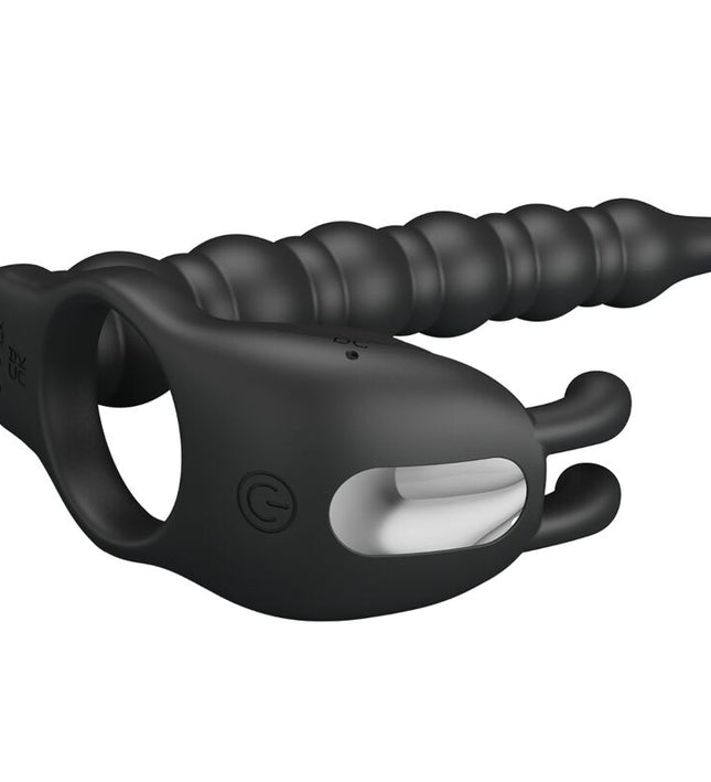 PRETTY LOVE - BLACKNEY PENIS RING WITH BLACK VIBRATOR PLUG