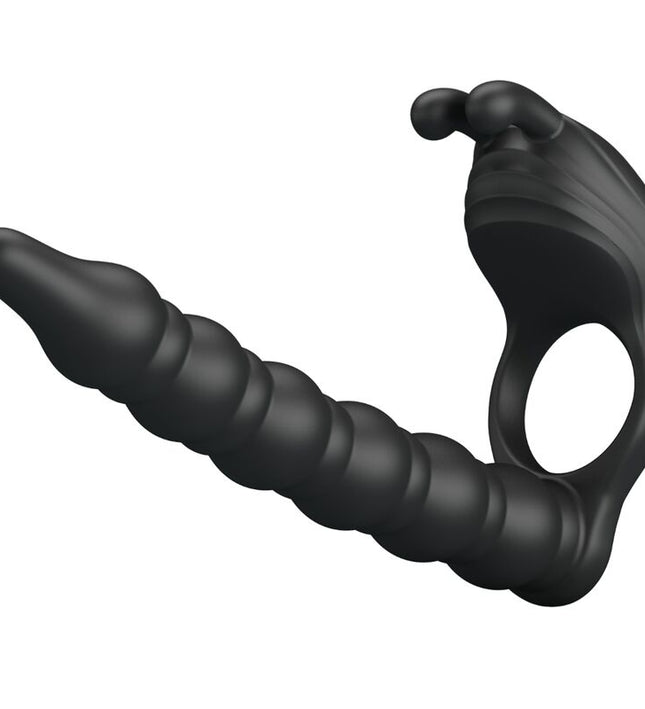 PRETTY LOVE - BLACKNEY PENIS RING WITH BLACK VIBRATOR PLUG