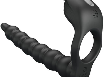 PRETTY LOVE - BLACKNEY PENIS RING WITH BLACK VIBRATOR PLUG