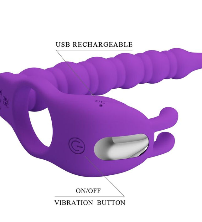 PRETTY LOVE - BLACKNEY PENIS RING WITH LILA VIBRATOR PLUG