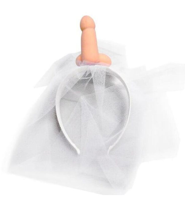 DIABLO PICANTE - WHITE BRIDAL VEIL WITH PENIS