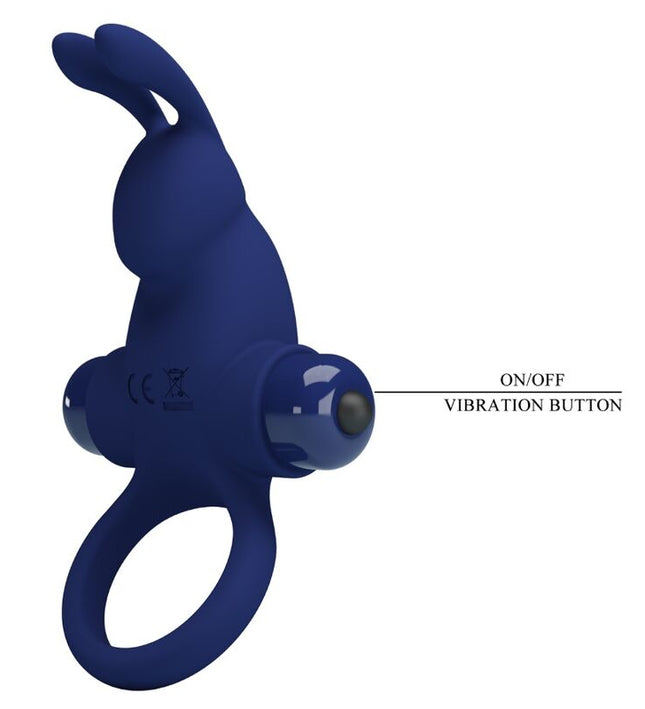 PRETTY LOVE - JIRO RABBIT RING WITH VIBRATION BLUE