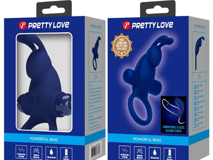 PRETTY LOVE - JIRO RABBIT RING WITH VIBRATION BLUE