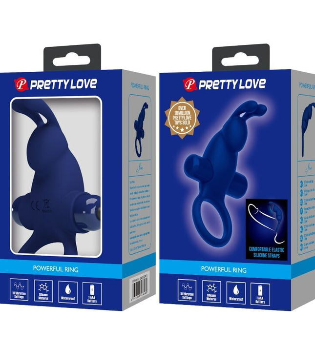 PRETTY LOVE - JIRO RABBIT RING WITH VIBRATION BLUE