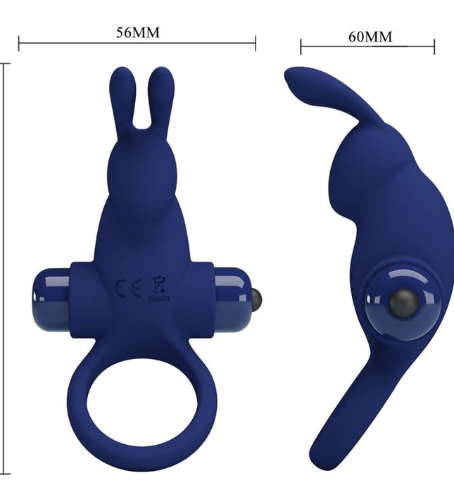 PRETTY LOVE - JIRO RABBIT RING WITH VIBRATION BLUE