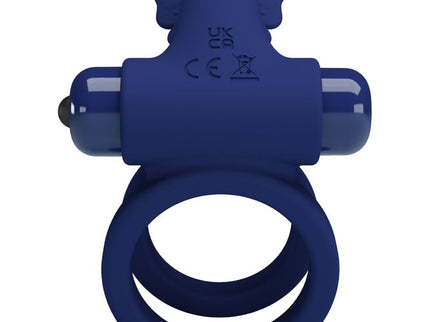 PRETTY LOVE - JAMELE DOUBLE RING WITH VIBRATION & BUTTERFLY STIMULATOR BLUE