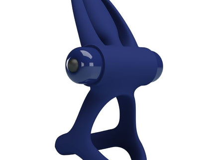 PRETTY LOVE - MAT DOUBLE RING WITH VIBRATION & STIMULATOR BLUE