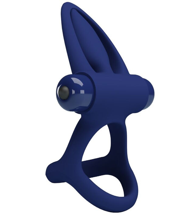 PRETTY LOVE - MAT DOUBLE RING WITH VIBRATION & STIMULATOR BLUE