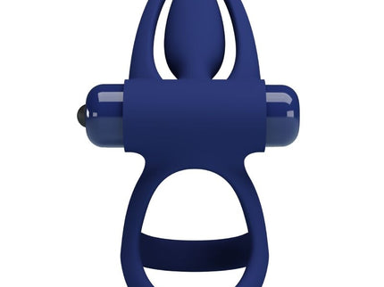 PRETTY LOVE - MAT DOUBLE RING WITH VIBRATION & STIMULATOR BLUE