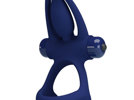 PRETTY LOVE - MAT DOUBLE RING WITH VIBRATION & STIMULATOR BLUE