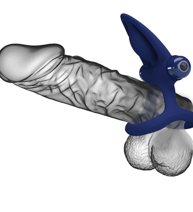 PRETTY LOVE - MAT DOUBLE RING WITH VIBRATION & STIMULATOR BLUE