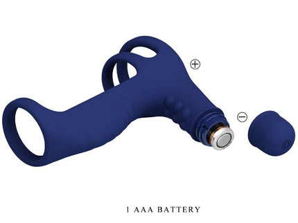 PRETTY LOVE - ELISH VIBRATING RING WITH EXTENSION BLUE