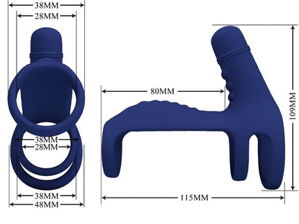 PRETTY LOVE - ELISH VIBRATING RING WITH EXTENSION BLUE