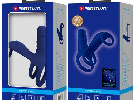 PRETTY LOVE - ELISH VIBRATING RING WITH EXTENSION BLUE