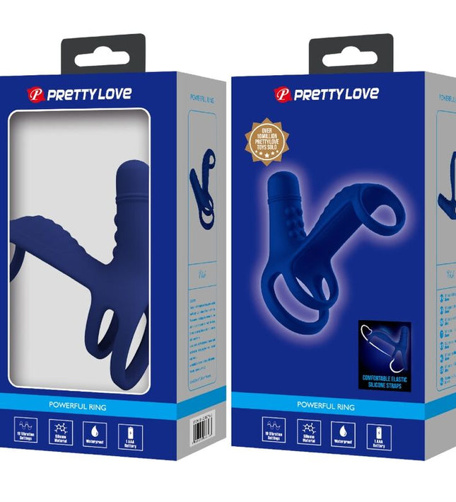 PRETTY LOVE - ELISH VIBRATING RING WITH EXTENSION BLUE