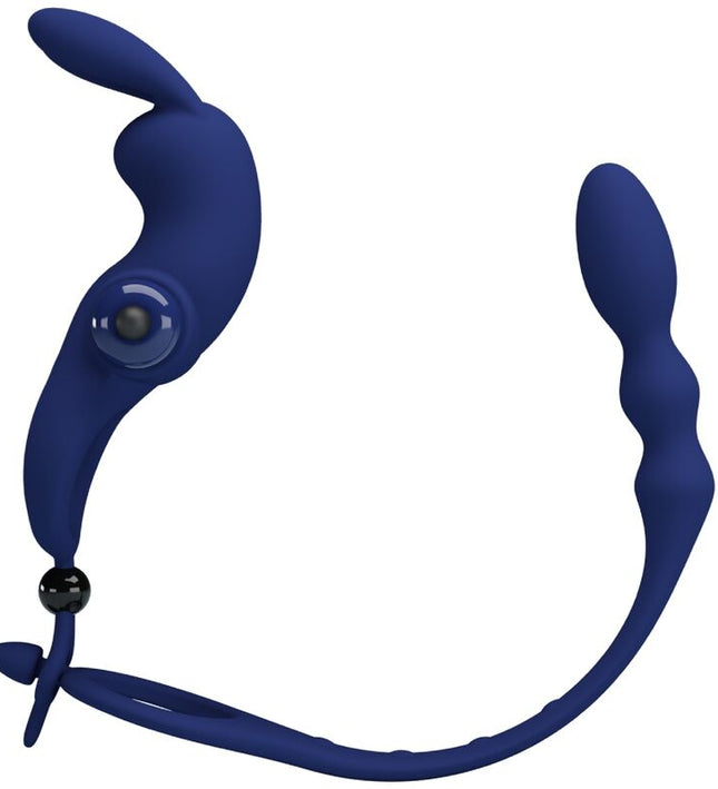 PRETTY LOVE - AYAD RABBIT VIBRATOR RING WITH PLUG BLUE